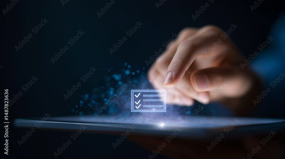 Poster holographic identity verification interface for digital security technology
