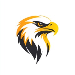 Fototapeta premium Elegant and Striking Golden Eagle Logo in Bold, Minimalistic Design Style