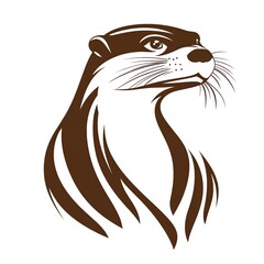 Naklejka premium Elegant otter illustration showcasing its detailed features and charm