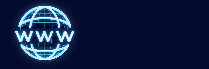 WWW Icon on Digital Globe &ndash; Internet and Web Network Concept image.