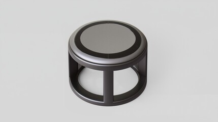 Modern round wooden side table.