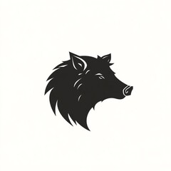 A stunning minimalist depiction of a wild boar portrayed in profile view
