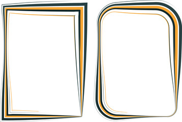 Obraz premium black yellow colorful abstract line art rectangular frames