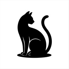 cat silhouette vector, Cats
