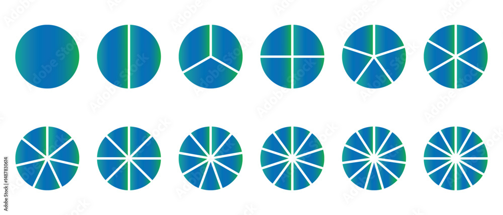 Aufkleber colorful pie charts and progress circles for data visualization vector eps 10
