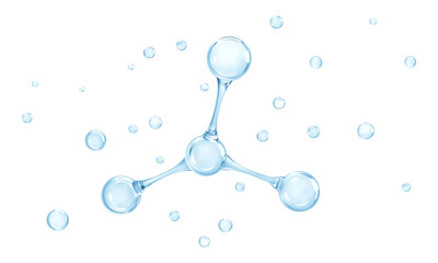 Blue skincare collagen serum molecule. Skincare and biomedical concept. Vector