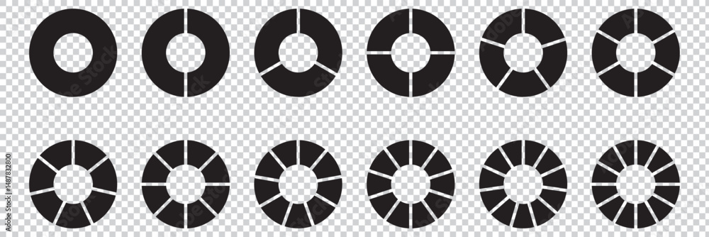 Aufkleber colorful pie charts and progress circles for data visualization vector eps 10