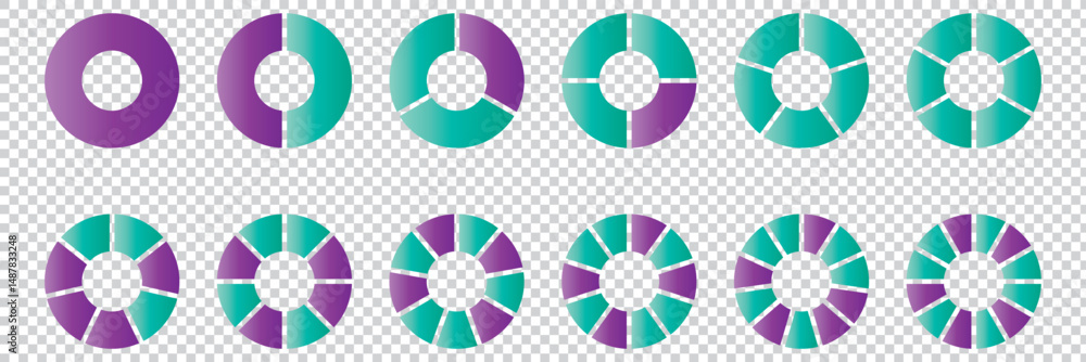 Aufkleber pie chart colorful and gradient vector eps 10