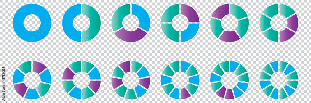 Poster pie chart colorful and gradient vector eps 10