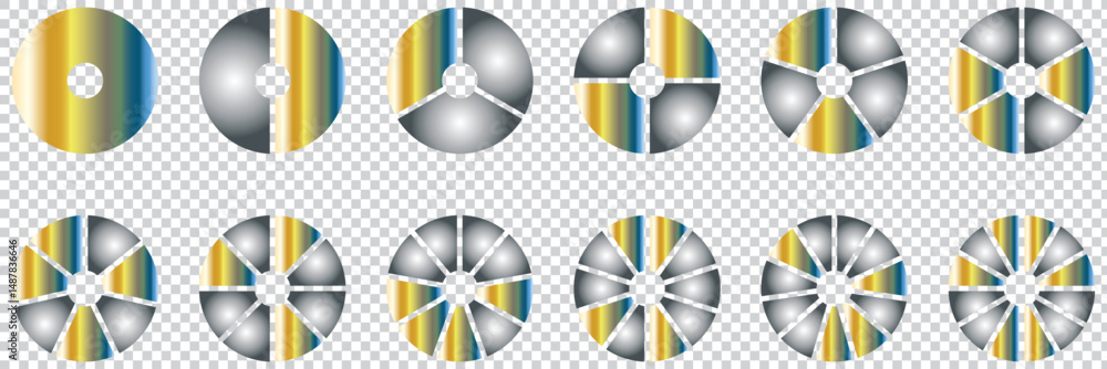 Aufkleber pie chart icon. circle diagram, infographic render element for budget analysis, allocation of resour