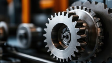 Close-Up of Industrial Gear in a Mechanical Setting with Detailed Texture and Finish