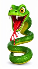 Fototapeta premium snake green background cartoon 