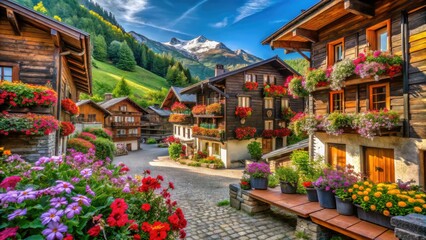 Grimentz Switzerland: Picturesque Village, Wooden Houses, Valais Canton, Swiss Alps, Floral Streets, Tourist Attraction, Beautiful Swiss Villages