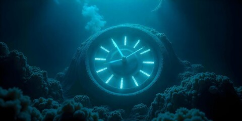 big and old  clock time west very critical time with earth. Desert, Ice, Everest, with clock.