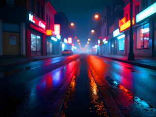 Obraz premium night city street background 