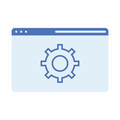 Web optimization interface with a gear icon. Represents settings and configuration.