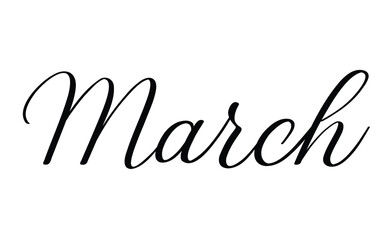 March month written using calligraphic style