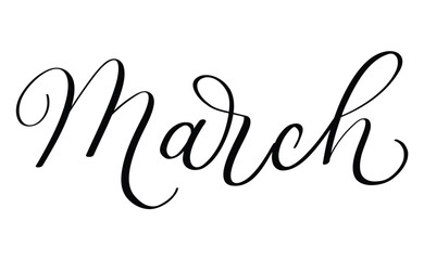 Obraz premium March month written using calligraphic style