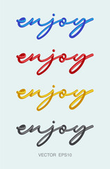 Enjoy Word Vector Set in 3D Calligraphy Style