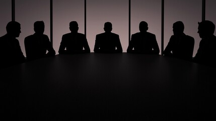 Businessmen meeting with dark office.