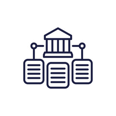 Banking documents line icon, documentation and legislation