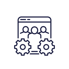 HRM software line icon, Human Resource Management System