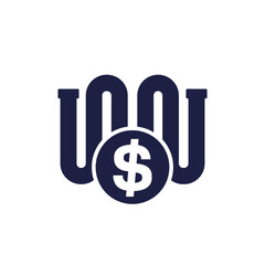 plumbing cost icon with a pipe