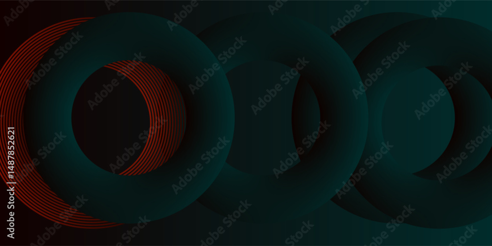 Poster abstract futuristic technology lines background with red and green light effect. gradient circle lin