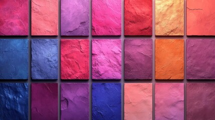 Colorful stone tiles arranged in a grid pattern