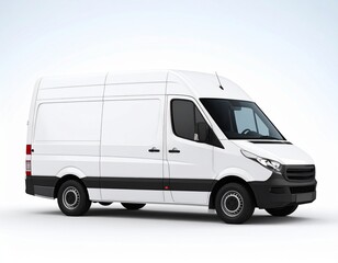 white delivery van side view for mock up add own design or leave blank 