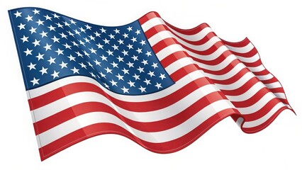Waving American Flag A Clean Vector Illustration