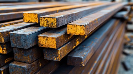 Industrial Storage of Iron and Steel Materials for Architectural and Construction Projects