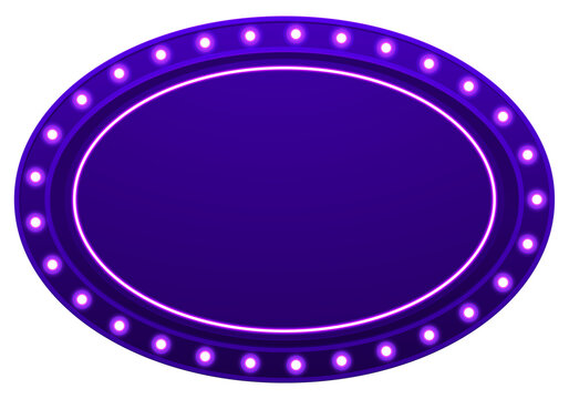 recommend clip art: Purple oval frame with white lights and neon outline