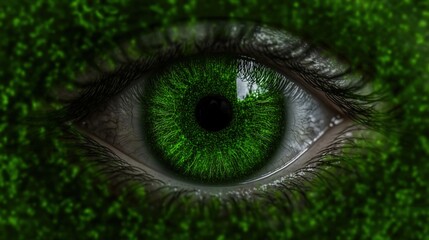Obraz premium Green Eye with Nature Texture.