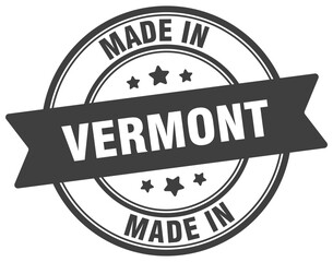 Made in Vermont round sign. Made in Vermont stamp.