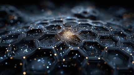 Cyber-inspired blue graphic with dynamic circuitry design and modern hex grid layout 