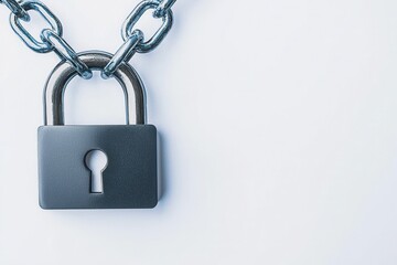 Fototapeta premium Illustration of a secure blockchain concept featuring a padlock, emphasizing digital security and technology.