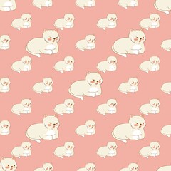 Obraz premium A cute fat cat is lying on the floor with its mouth open.