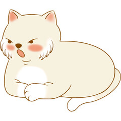 A cute fat cat is lying on the floor with its mouth open.