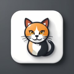 Fototapeta premium Cat logo round symbol
