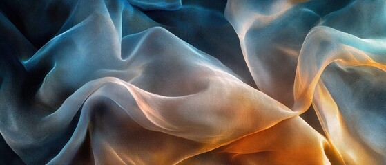 Obraz premium Abstract blue and orange fabric texture.