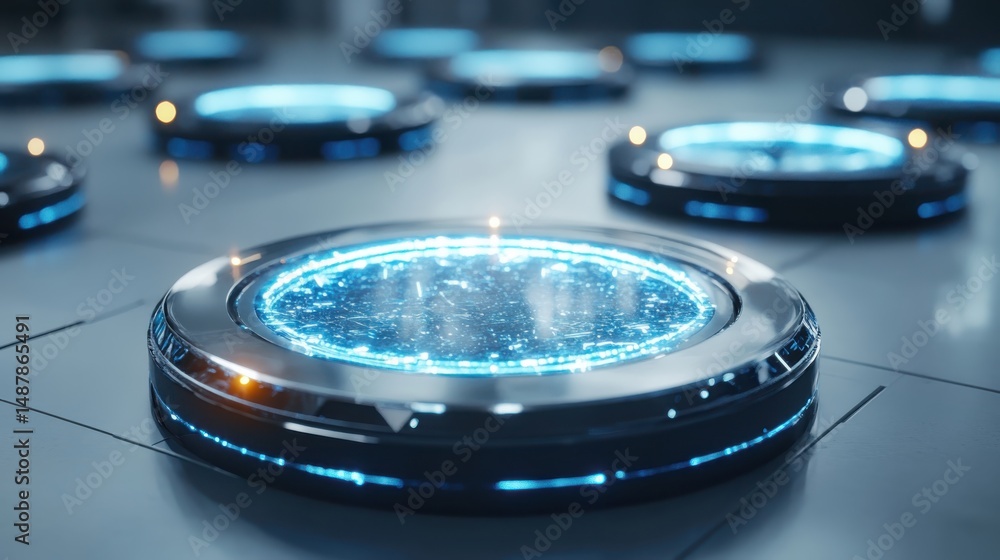 Poster futuristic technological display high-tech lab digital interface high-tech environment close-up view