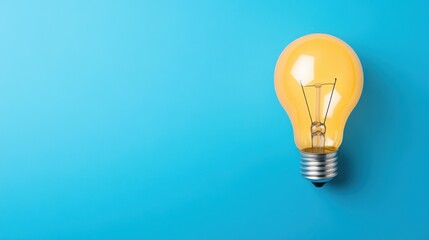 Bright and Colorful Light Bulb on Vibrant Blue Background for Creative Projects