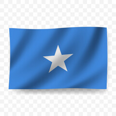 Waving flag of Somalia. Illustration of flag on transparent background