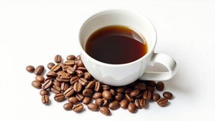 Obraz premium cup of coffee with beans