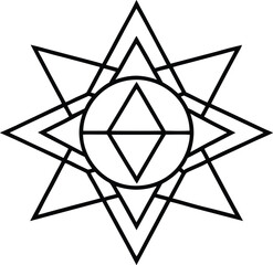 Minimal Vector Mandala Using Triangle Motifs Vector Line art