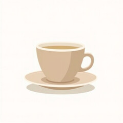 Minimalism illustration of a single coffee cup with clean edges