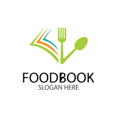 food book logo design in flat style