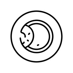 Plate with snacks and a small dish on a white background, concept of food icons  