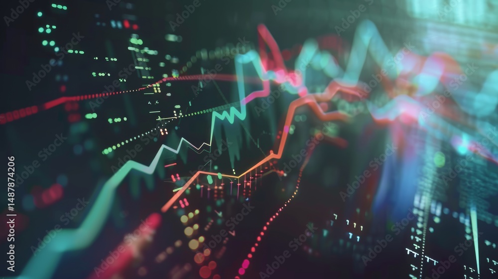 Poster abstract digital data trend analysis graph